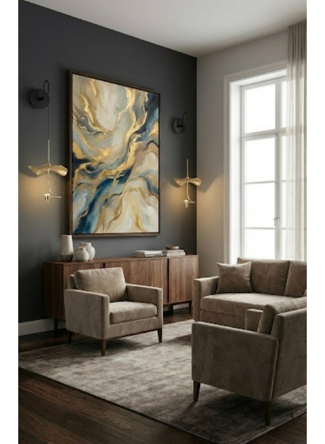 SPOLUX Modern Lighting, Wall lamp, Light,  Gold and Black Color, 37x20 cm, Suitable for bedroom and living room, Adjustable height - Image 4
